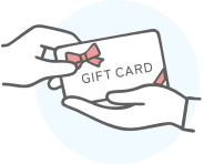 ギフトカードを手渡す様子のイラスト