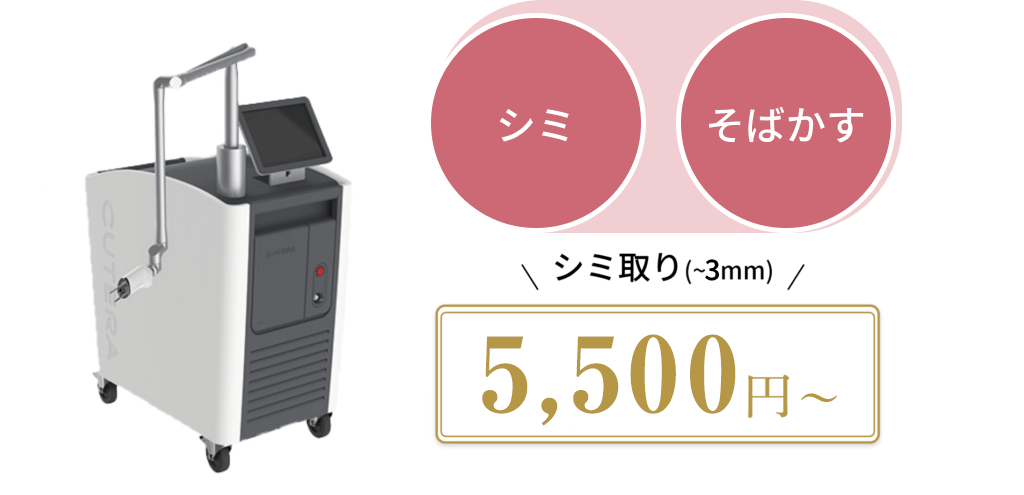 シミ そばかす シミ取り(～3mm) 5,500円～